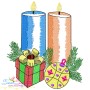 Christmas Candles-3 Light Fill Embroidery Design Pattern-1