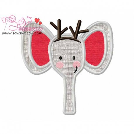 Cute Christmas Elephant Applique Design Pattern-1