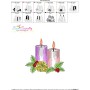 Christmas Candles-1 Light Fill Embroidery Design Pattern-3