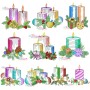 Christmas Candles Light Fill Embroidery Design Bundle-1