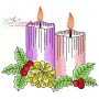 Christmas Candles Light Fill Embroidery Design Bundle-2