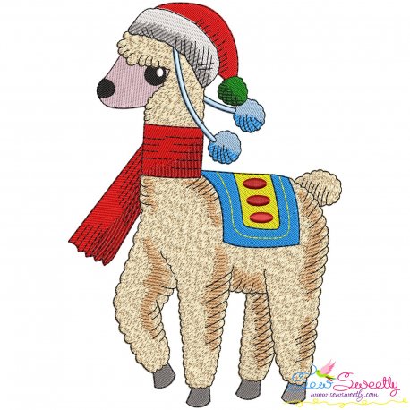 Christmas Llama-5 Embroidery Design Pattern