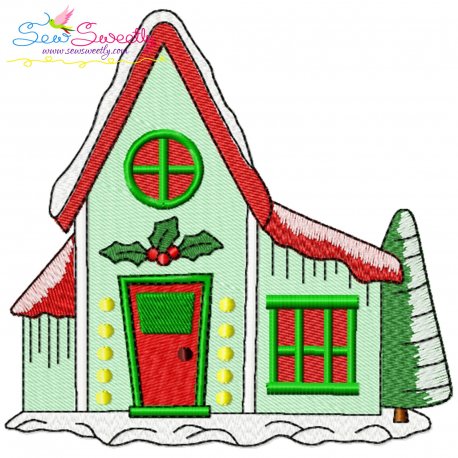 Christmas House-3 Embroidery Design Pattern