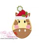 Christmas Giraffe Face Applique Design Pattern-1