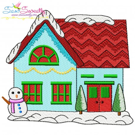 Christmas House-2 Embroidery Design Pattern-1