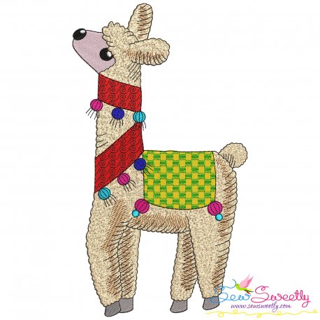 Christmas Llama-4 Embroidery Design Pattern