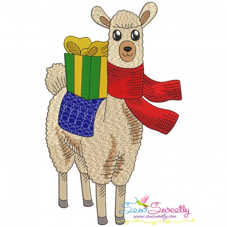 Christmas Llama-3 Embroidery Design Pattern-1