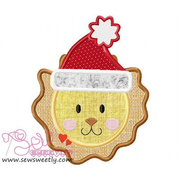 Christmas Lion Face Applique Design Pattern-1