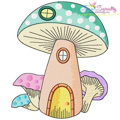 Gnome Mushroom House-9 Embroidery Design Pattern-1
