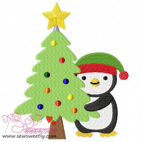 Christmas Penguin-2 Embroidery Design Pattern-1