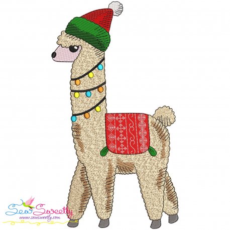 Christmas Llama-1 Embroidery Design Pattern