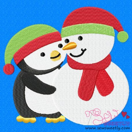 Christmas Penguin-3 Embroidery Design Pattern-1