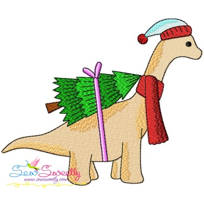 Free Christmas Dinosaur-6 Embroidery Design Pattern-1