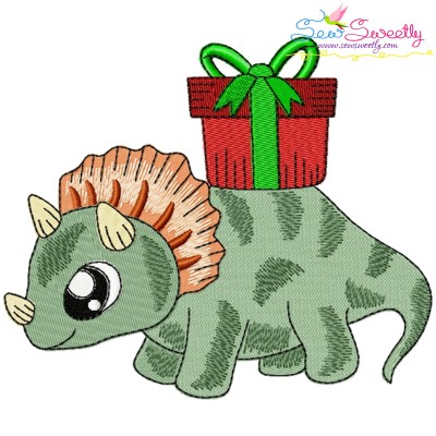 Christmas Dinosaur-5 Embroidery Design Pattern-1