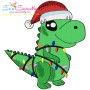 Christmas Dinosaurs Embroidery Design Bundle-3