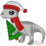 Christmas Dinosaurs Embroidery Design Bundle-4
