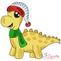Christmas Dinosaurs Embroidery Design Bundle-5