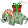 Christmas Dinosaurs Embroidery Design Bundle-2