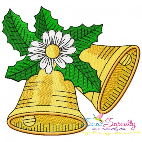 Christmas Bells And Daisy Embroidery Design Pattern