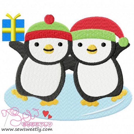 Christmas Penguins-1 Embroidery Design Pattern-1