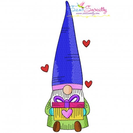 Valentine Gnome-4 Embroidery Design Pattern