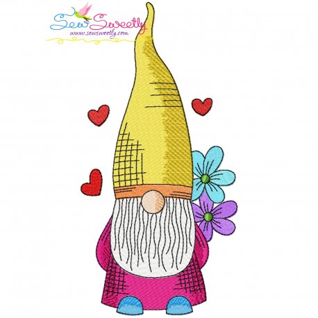 Valentine Gnome-2 Embroidery Design Pattern