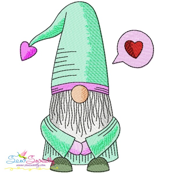 Valentine Gnome-1 Embroidery Design Pattern-1