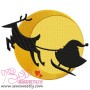 Santa Sleigh Silhouette Embroidery Design Pattern-1