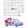 Valentine Truck Hearts Embroidery Design Pattern-3