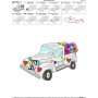 Valentine Truck Flowers Embroidery Design Pattern-4
