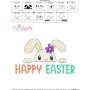 Happy Easter Bunny Peeking Embroidery Design Pattern-3