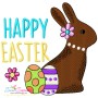 Happy Easter Chocolate Bunny Eggs Embroidery Design Pattern-1