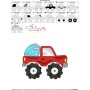 Easter Monster Truck With Egg Embroidery Design Pattern-3