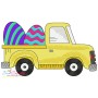 Easter Truck With Eggs Embroidery Design Pattern-1