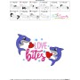 Valentine Love Bites Shark Embroidery Design Pattern-3