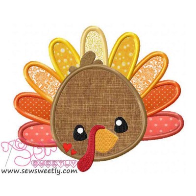 Cute Turkey Applique Design Pattern-1