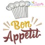 Bon Appetit Kitchen Lettering Embroidery Design Pattern-1