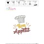 Bon Appetit Kitchen Lettering Embroidery Design Pattern-3