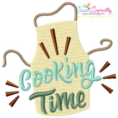 Cooking Time Kitchen Lettering Embroidery Design Pattern-1