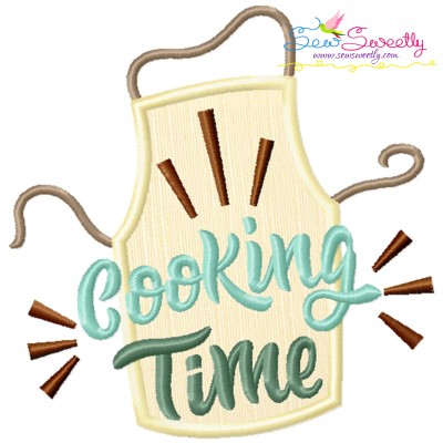 Cooking Time Kitchen Lettering Applique Design Pattern-1