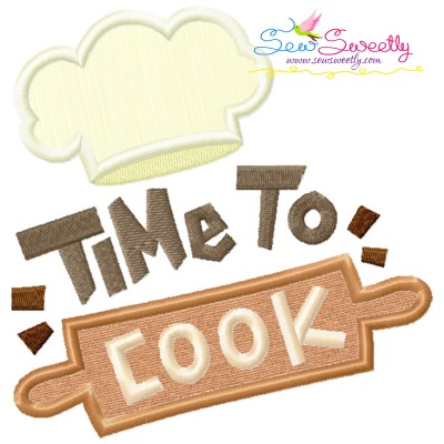 Time To Cook-1 Kitchen Lettering Applique Design Pattern-1
