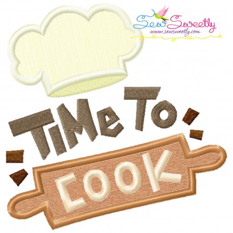 Time To Cook-1 Kitchen Lettering Applique Design Pattern