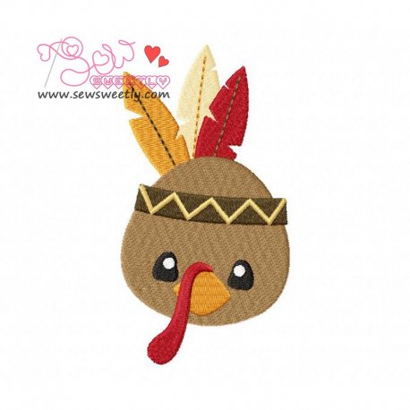 Native American Turkey Embroidery Design Pattern-1