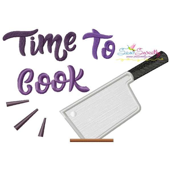 Time To Cook-2 Kitchen Lettering Applique Design Pattern-1