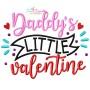 Daddy's Little Valentine Lettering Embroidery Design Pattern-1