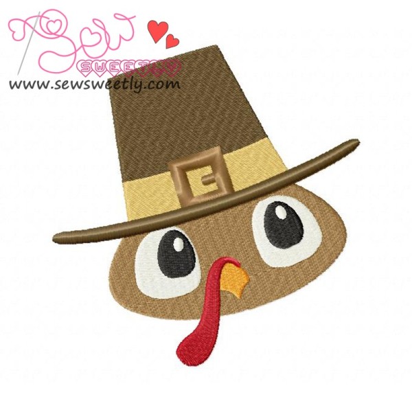 Pilgrim Turkey Boy Embroidery Design Pattern-1