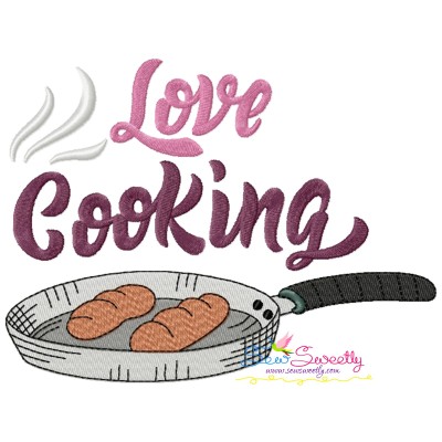 Love Cooking Kitchen Lettering Embroidery Design Pattern-1