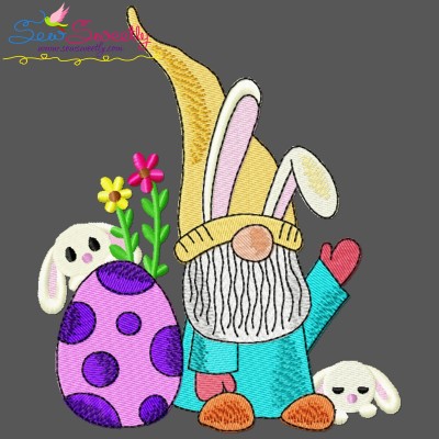 Easter Gnome And Bunny-9 Embroidery Design Pattern-1
