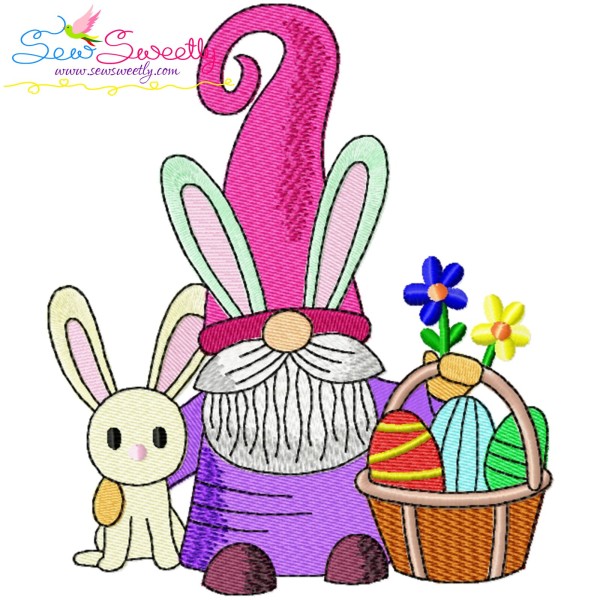 Easter Gnome And Bunny-10 Embroidery Design Pattern-1