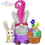 Easter Gnome And Bunny-10 Embroidery Design Pattern-1